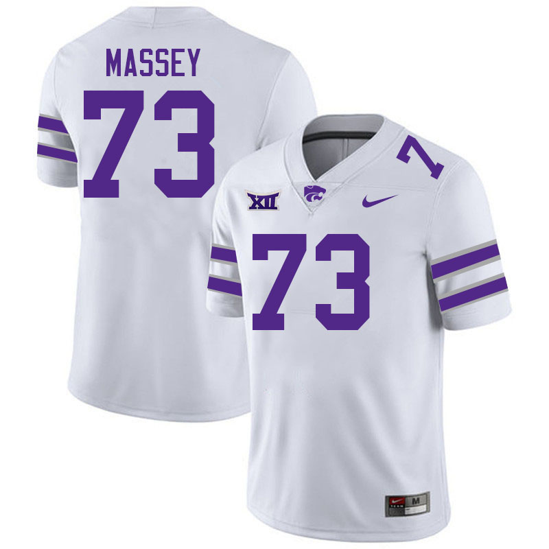 Kansas State Wildcats #73 Kaedin Massey College Football Jerseys Stitched-White